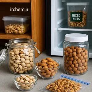 نحوه نگهداری آجیل در مغازه، خانه، یخچال و محیط‌های مختلف